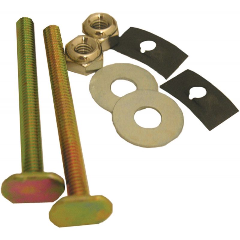 Lasco Brass Toilet Bolts With Retainers Washers And Nuts 1/4 In. X 2-1/2 In.