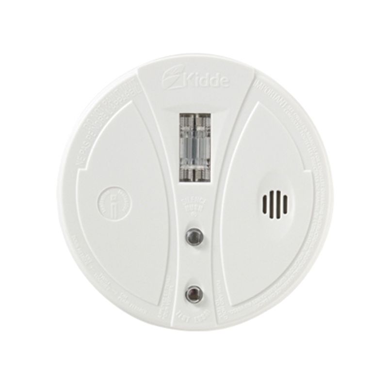 Kidde 0918KCA Smoke Alarm, 10 ft, LED Display, 85 dB, Alarm: Audio, Ionization Sensor, White White