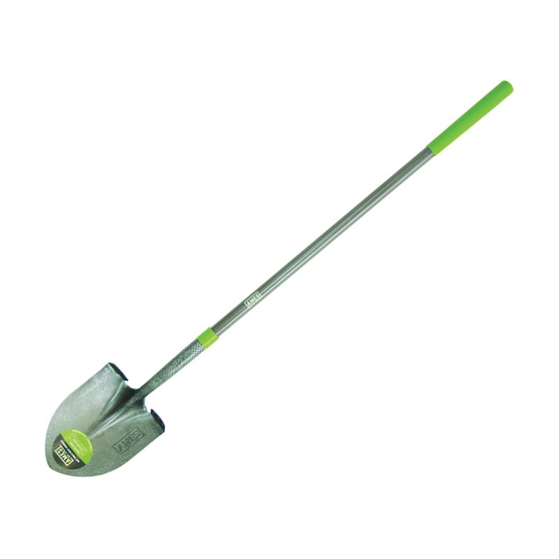 Ames 25332100 Shovel with Crimp Collar, 8-3/4 in W Blade, Steel Blade, Fiberglass Handle, Long Handle, 48 in L Handle 11-1/2 In