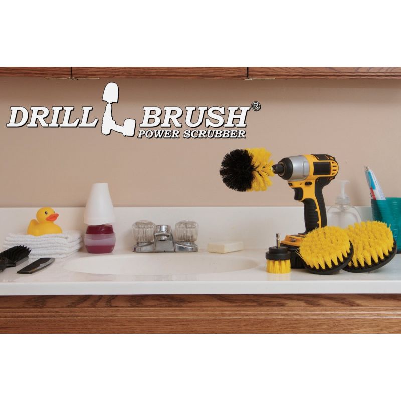 Drillbrush Bathroom Medium Yellow Scrub Brush