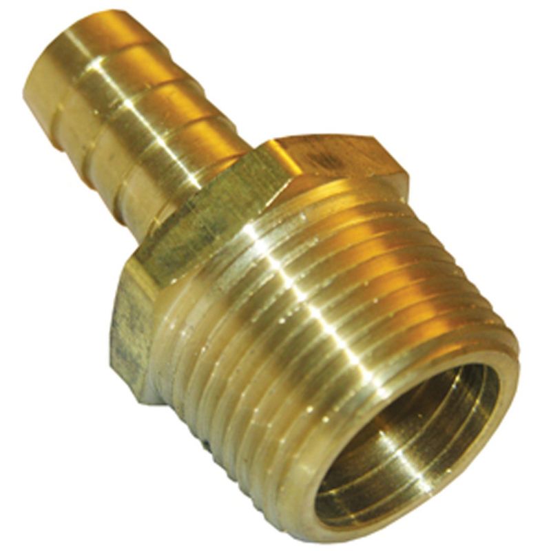 Lasco Brass Hose Barb X Male Pipe Thread Adapter 3/4&quot; MPT X 1/2&quot; Hose Barb