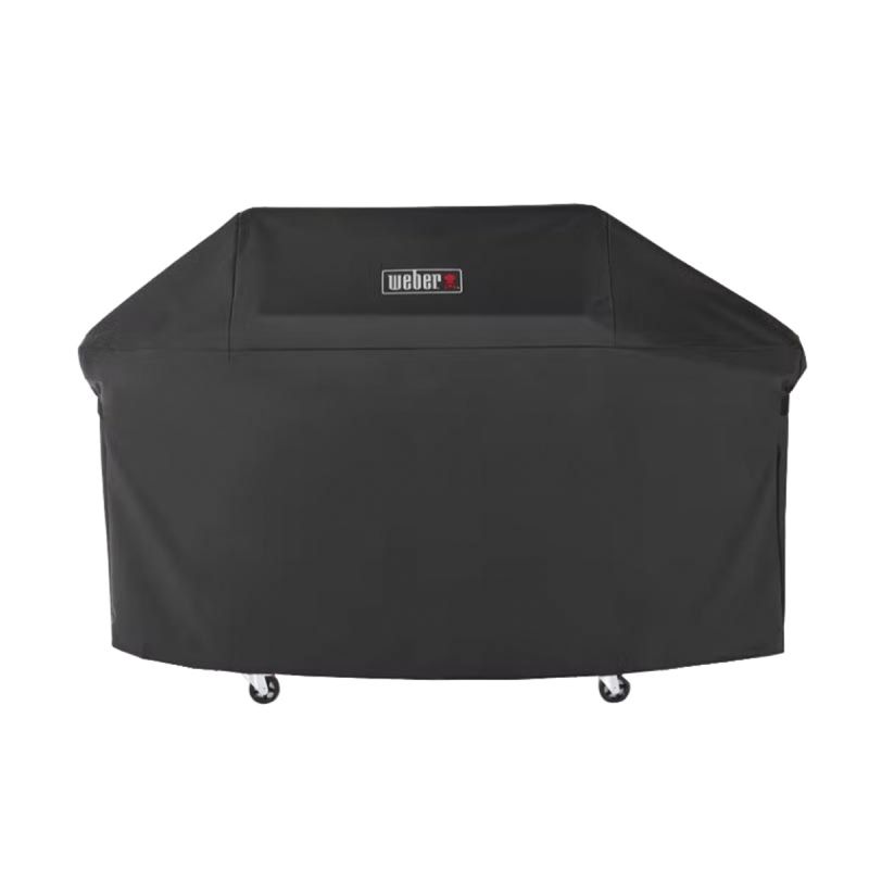 Weber 7757 Grill Cover, 63 in W, 25.6 in D, 43.4 in H, Polyester, Black Black