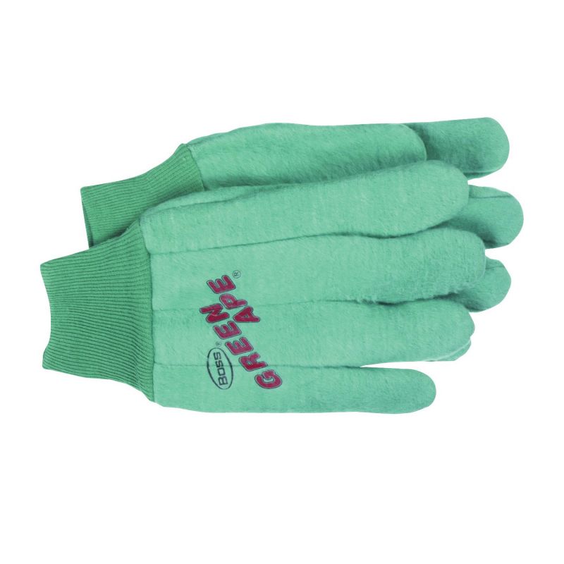Boss Green Ape 313 Chore Gloves, L, Straight Thumb, Knit Wrist Cuff, Cotton, Green L, Green