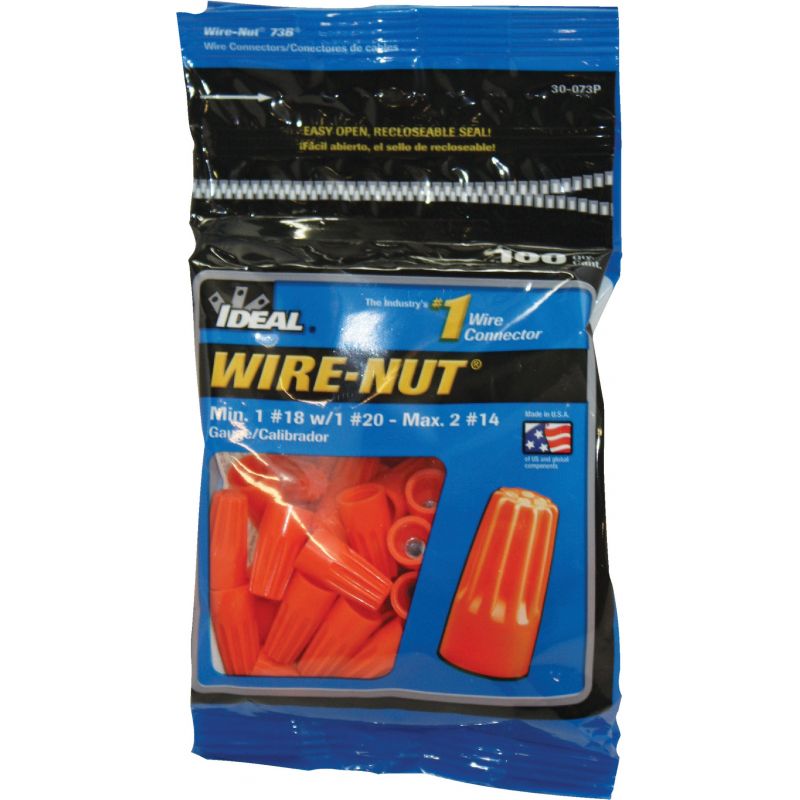 Ideal Wire-Nut Wire Connector Small, Orange