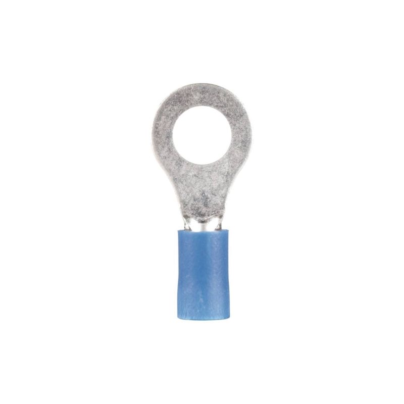 GB 21-1055 Ring Terminal, 600 V, 16 to 14 AWG Wire, 5/16 to 3/8 in Stud, Vinyl Insulation, Blue Blue