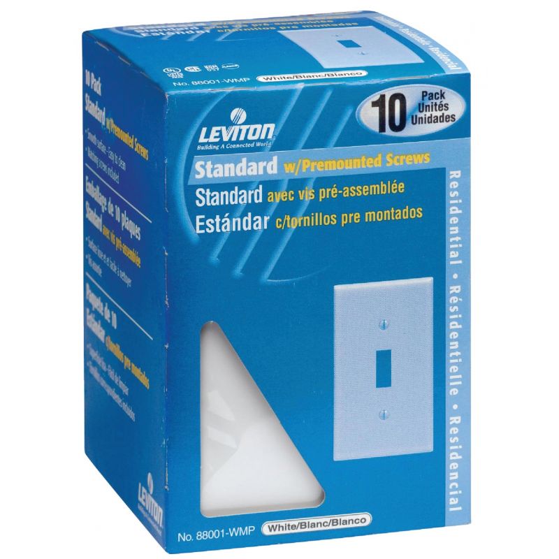 Leviton 10-Pack Toggle Switch Wall Plate White