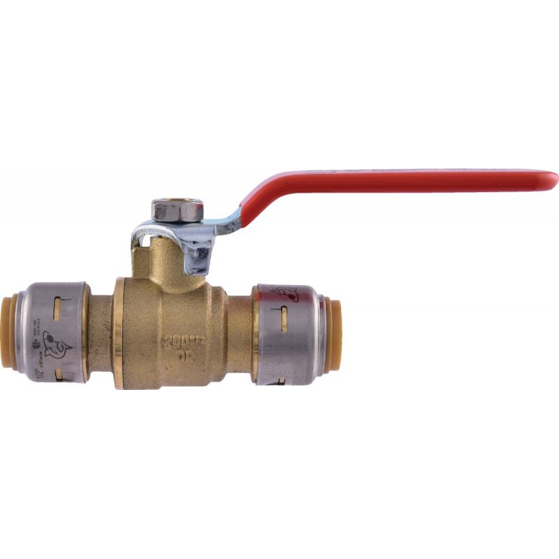 SharkBite Brass Push-Fit Ball Valve 1/2 In. CTS X 1/2 In. CTS