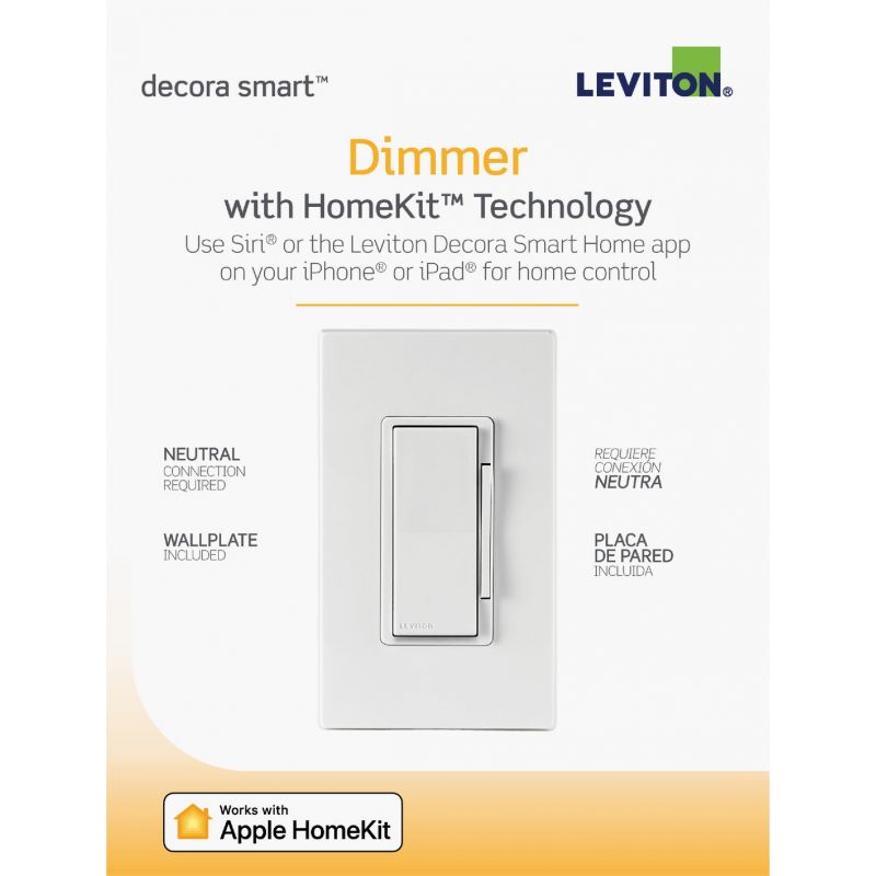 Leviton Decora Smart Rocker Dimmer Switch With HomeKit Technology White/Light Almond