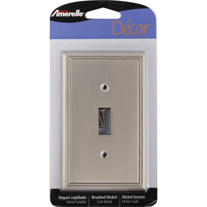 Amerelle Metro Line Cast Metal Switch Wall Plate Brushed Nickel