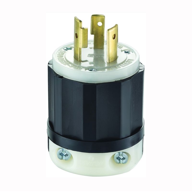 Leviton 021-02321-0PB Electrical Plug, 2 -Pole, 20 A, 250 V, NEMA: NEMA L6-20P, Black/White Black/White