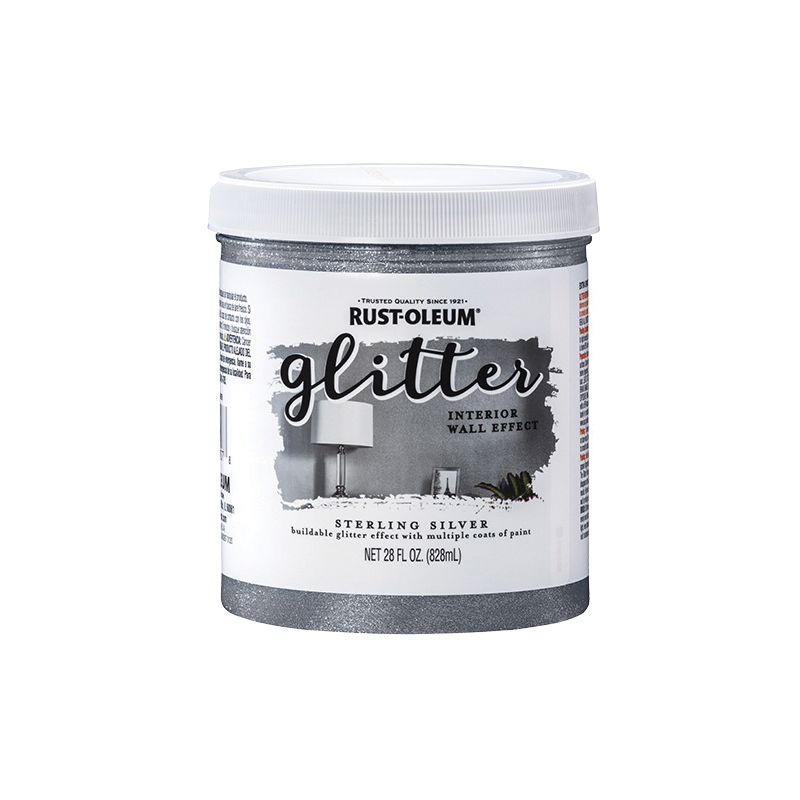 Rust-Oleum 360219 Textured Glitter Paint, Sterling Silver, 28 fl-oz, Can Sterling Silver