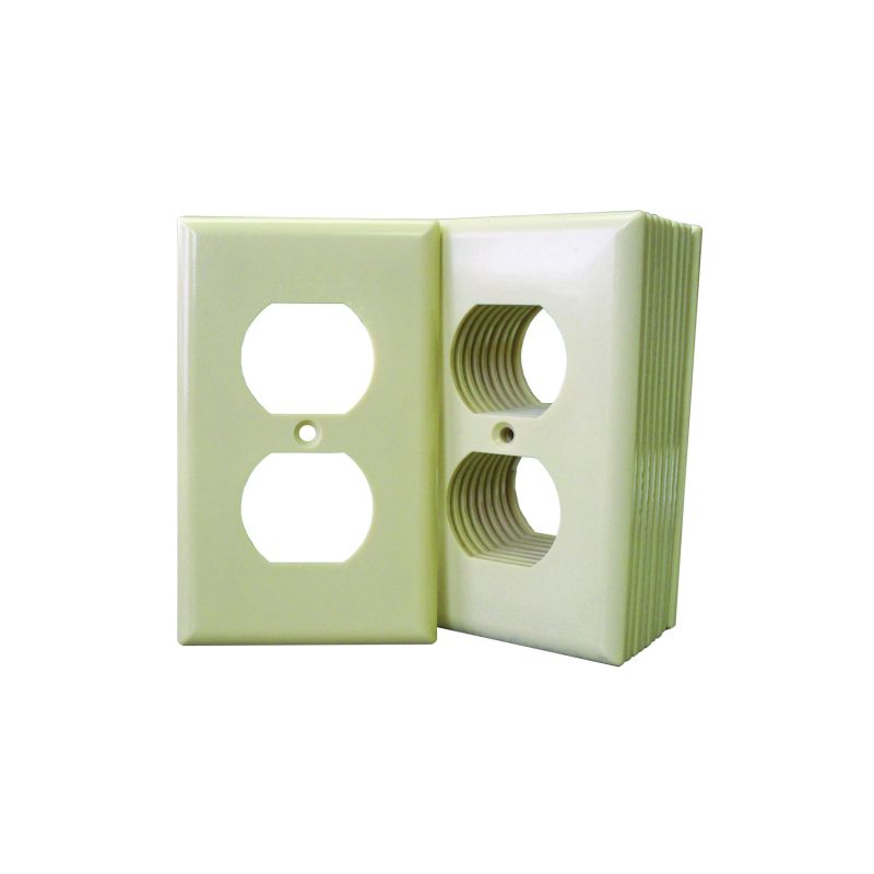 Eaton Wiring Devices 2132V-JP Receptacle Wallplate, 4-1/2 in L, 2-3/4 in W, 1 -Gang, Thermoset, Ivory, High-Gloss Ivory