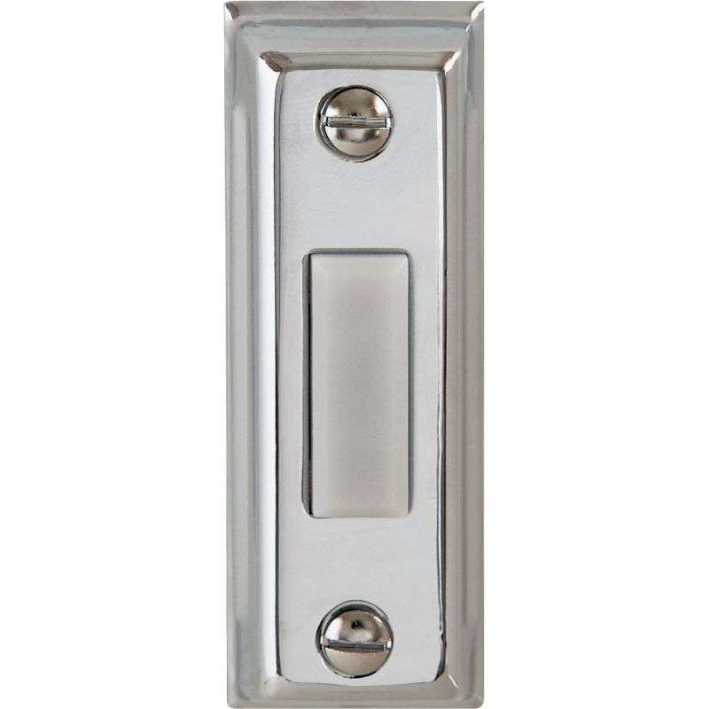 IQ America Rectangular Design Lighted Doorbell Push-Button Silver