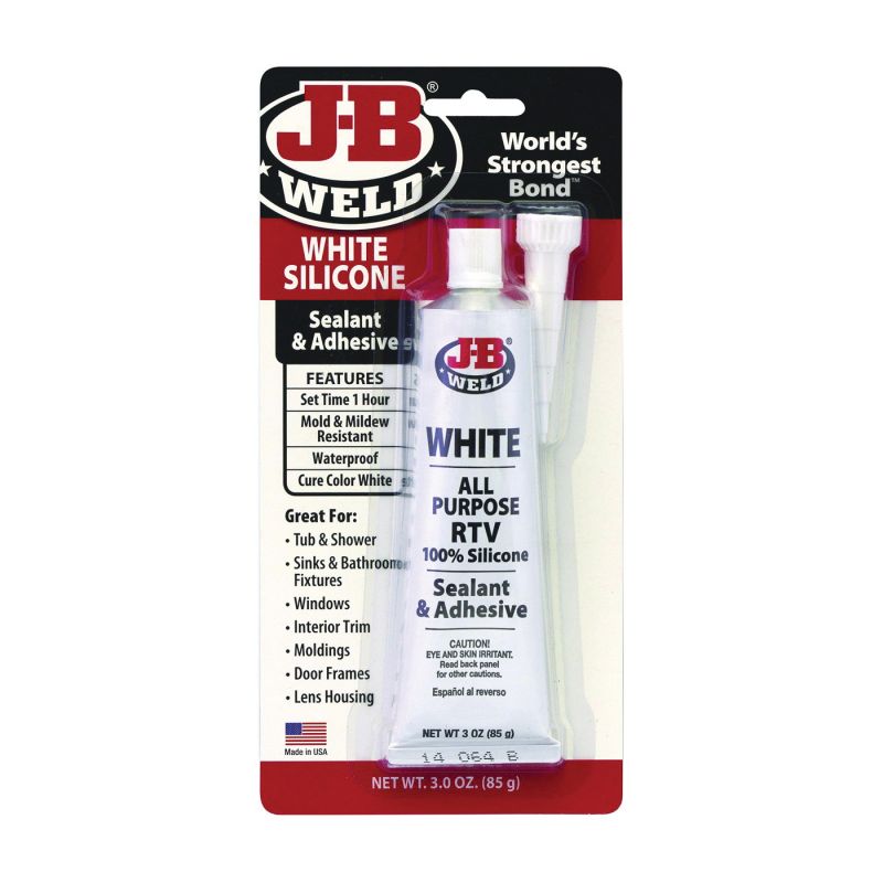 J-B Weld 31312 Silicone Adhesive Sealant, 3 oz, Gel White