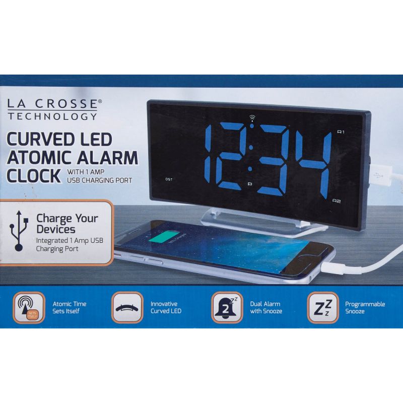 La Crosse Technology Atomic Curve LED Electric Alarm Clock