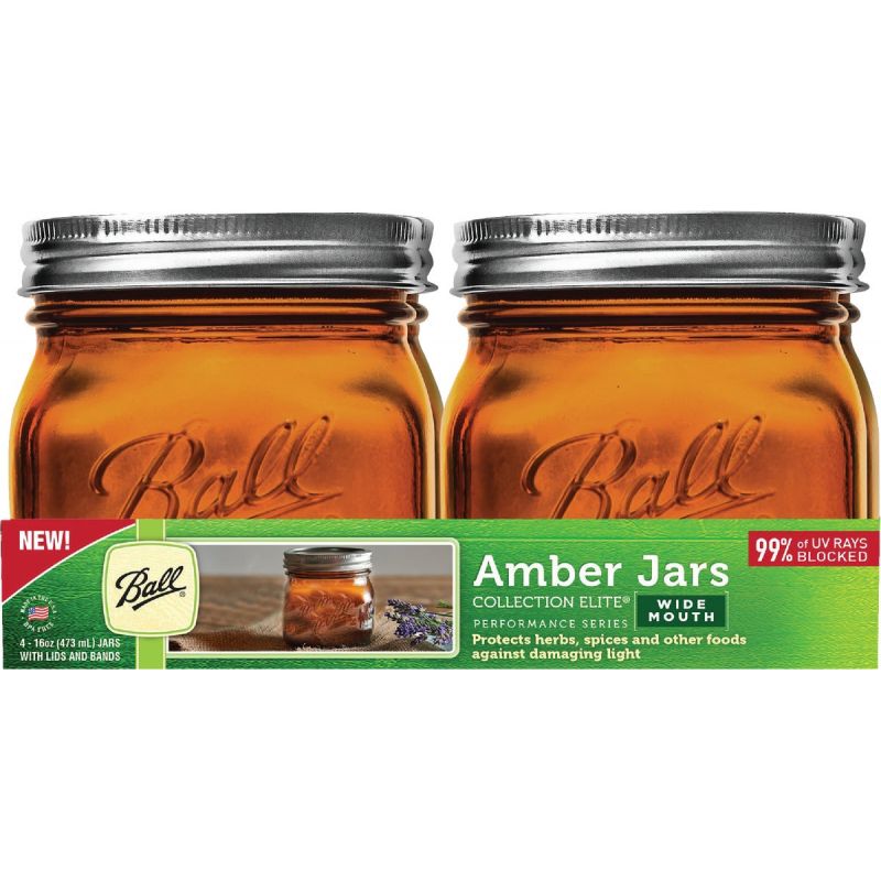 Ball Collection Elite Amber Canning Jar 16 Oz / 1 Pt.