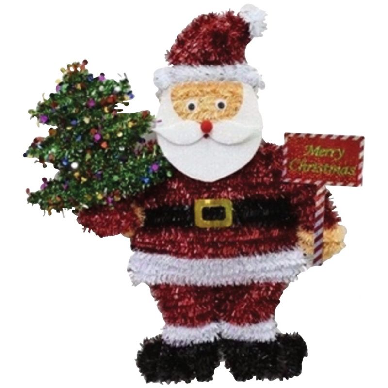 Youngcraft Tinsel Santa with Tree Holiday Decoration (Pack of 6)