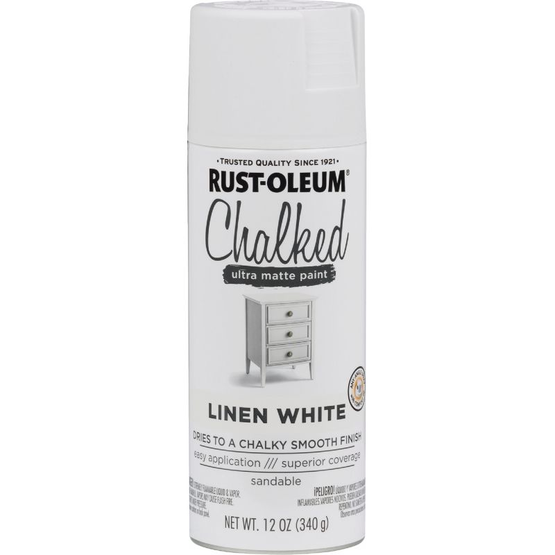 Rust-Oleum Chalked Ultra Matte Spray Paint Linen White, 12 Oz.