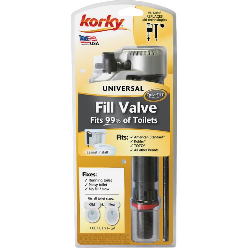 Korky QuietFILL Platinum Fill Valve Universal For 1.6 GPF &amp; Less