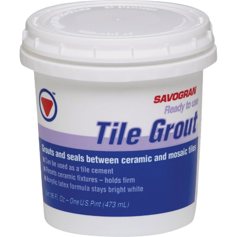 Savogran Ready-To-Use Tile Grout Pint, Bright White