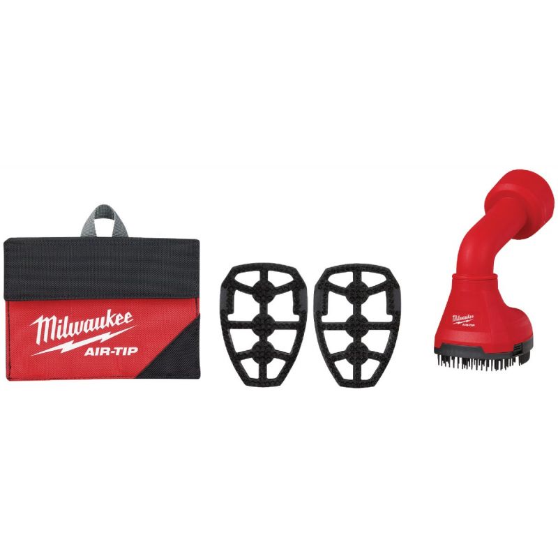 Milwaukee AIR-TIP Vacuum Brush Kit 1-1/4 In., 1-7/8 In., 2-1/2 In., Red