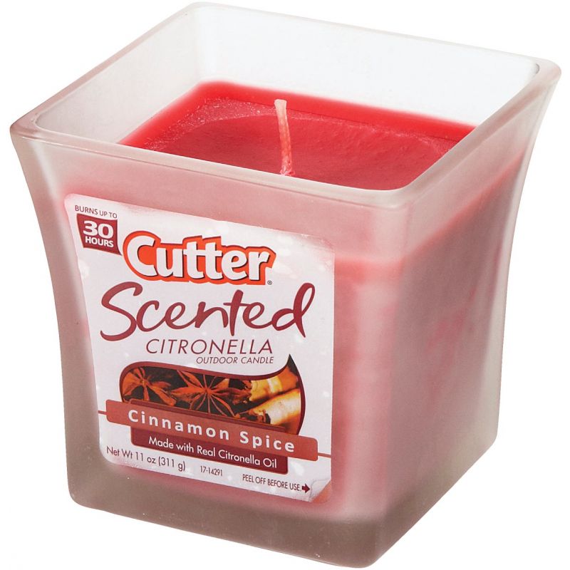 Cutter Scented Citronella Outdoor Candle Red, 11 Oz.