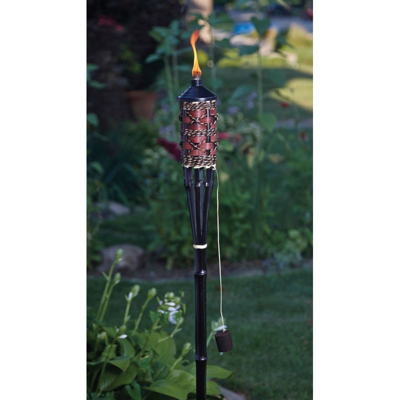 Outdoor Expressions Rattan Weave Patio Torch Brown (Pack of 12)