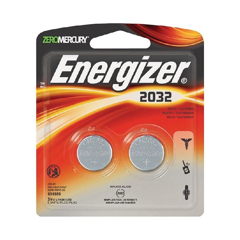 Energizer 2032BP-2N Coin Cell Battery, 3 V Battery, 240 mAh, Lithium-Ion