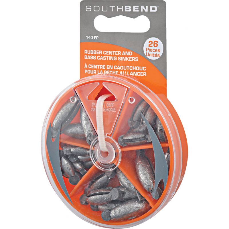 SouthBend 26-Piece Rubber Center Sinker Kit