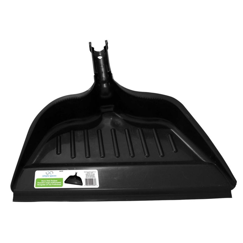 Simple Spaces 2033 Snap-On Dustpan, 12.75 in L, 14.75 in W, Recycle Polypropylene, Gray, Rubber Lip Gray