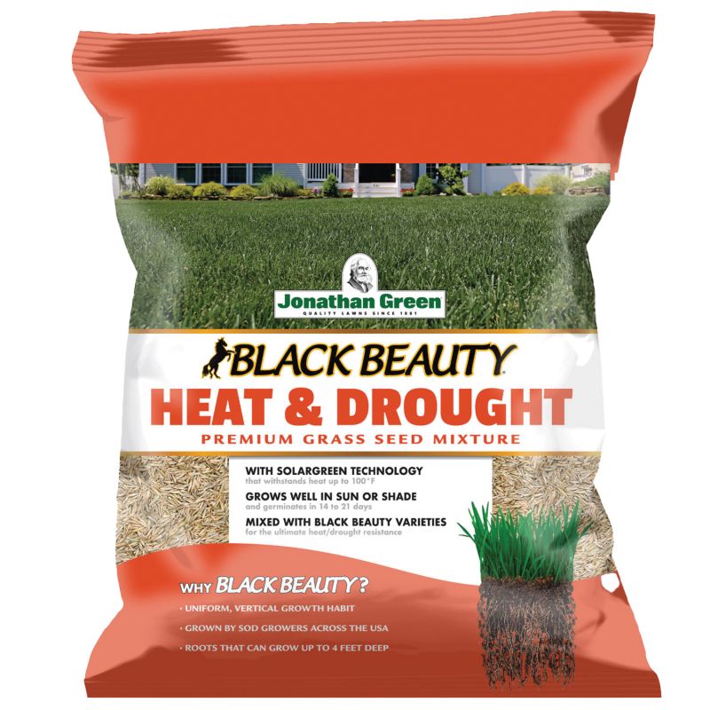 Jonathan Green Black Beauty 10514 Grass Seed, Heat and Drought-Resistant, 3 lb Bag Dark Green
