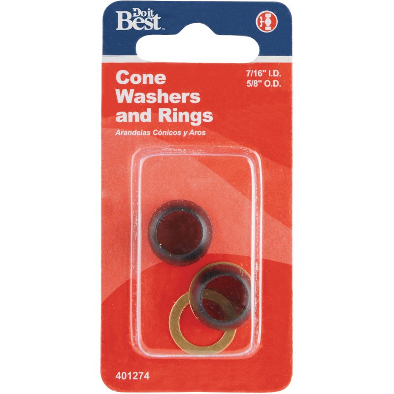 Do it Cone Washer And Friction Ring Assortment for Basin Supply 2 Washers &amp; 2 Rings