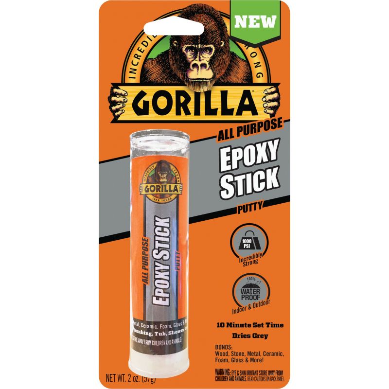 Gorilla All-Purpose Epoxy Putty Stick Gray, 2 Oz.