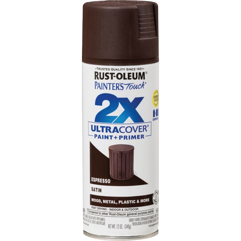 Rust-Oleum Painter&#039;s Touch 2X Ultra Cover Paint + Primer Spray Paint Espresso, 12 Oz.