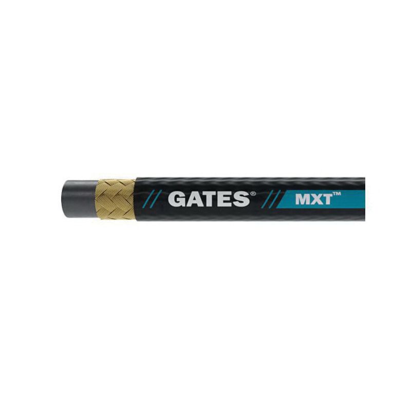 GATES MXT MEGASYS 85051 Wire Braid Hose, 0.945 in OD, 5/8 in ID, 50 ft L, 3625 psi Pressure, Synthetic Rubber Black