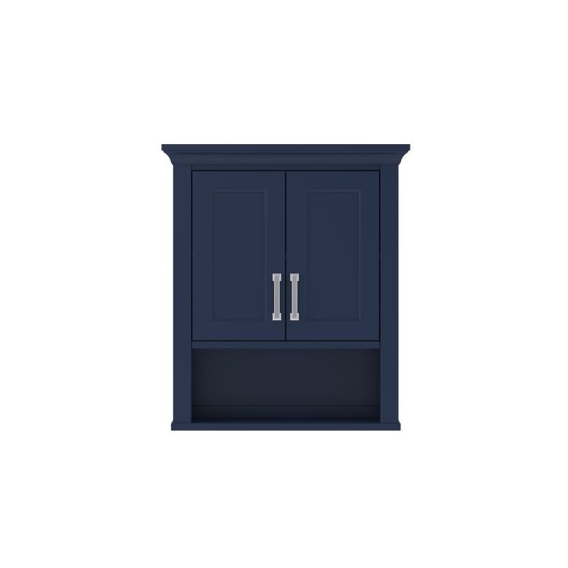 Craft + Main LSBW2428 Bathroom Cabinet, 2-Door, 1-Shelf, Wood, Aegean Blue Aegean Blue