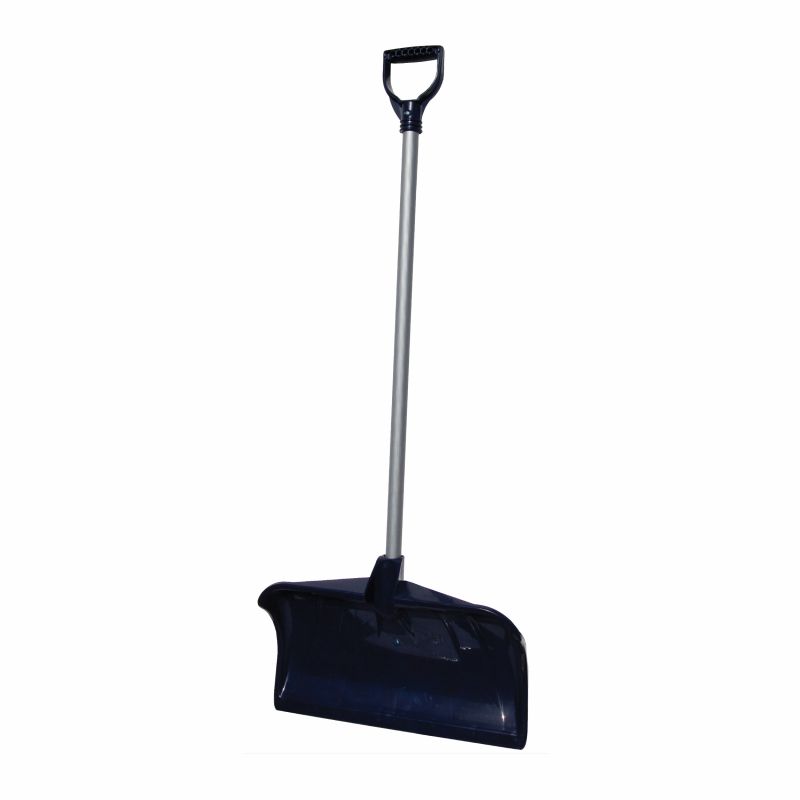 Rugg 34PD-S Snow Pusher, 20 in W Blade, Polyethylene Blade, Steel Handle, D-Shaped Handle, Navy Navy