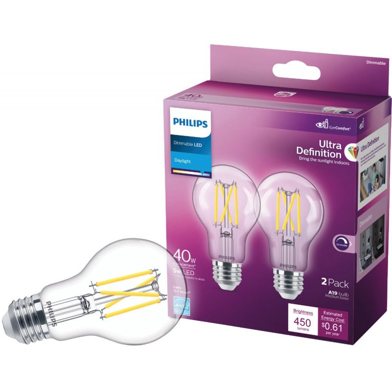 Philips Ultra Definition Dimmable LED A19 Light Bulb