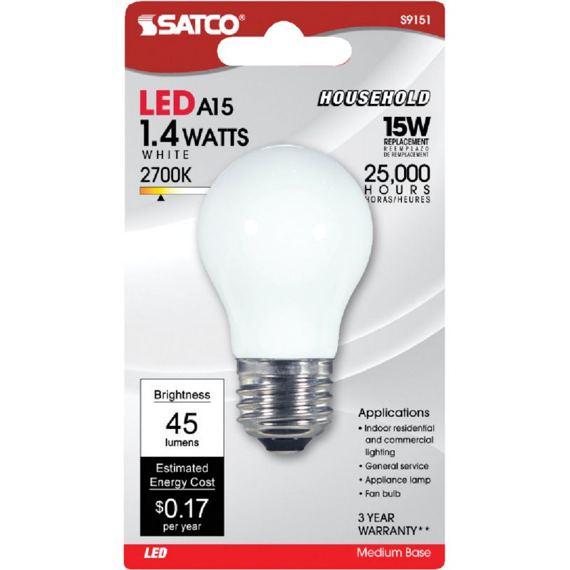 Satco A15 Medium LED Decorative Fan Light Bulb
