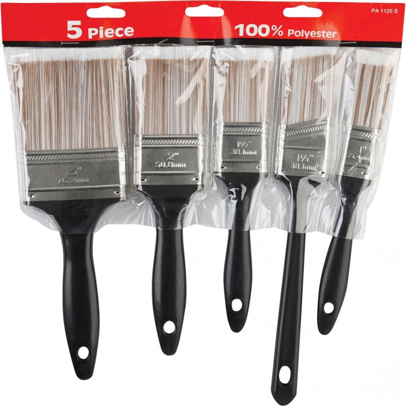 5-Piece Economy Polyester Paint Brush Set