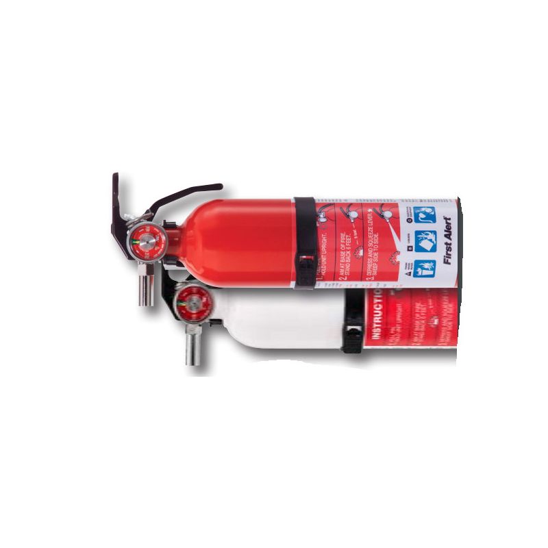 First Alert HOME1BRKT2 Fire Extinguisher, 2.5 lb, Monoammonium Phosphate Dry Chemical, 1-A, 10-B:C, Bracket 2.5 Lb