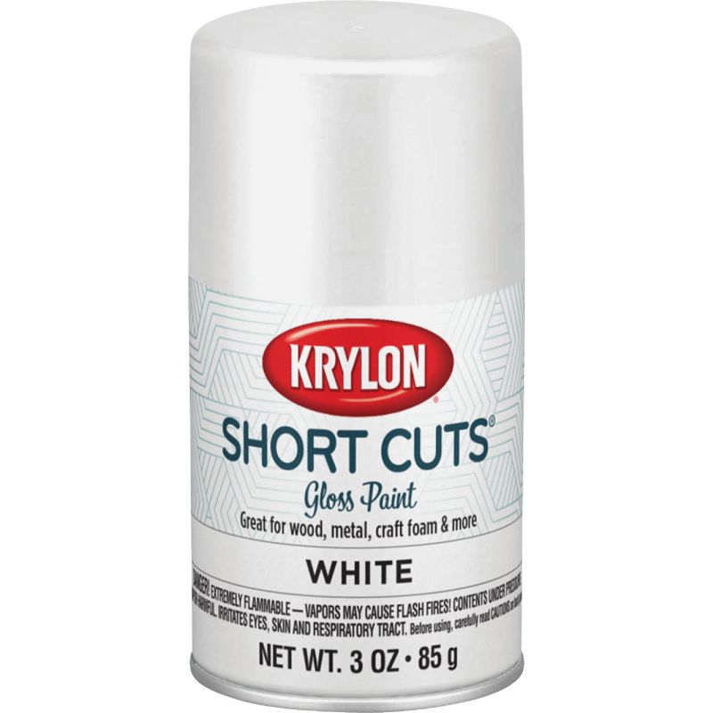 Krylon Short Cuts Enamel Spray Paint White, 3 Oz.