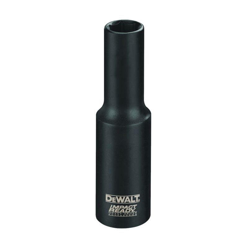 DeWALT IMPACT READY DW22932 Impact Socket, 15/16 in Socket, 1/2 in Drive, Square Drive, 6-Point, Steel, Black Phosphate