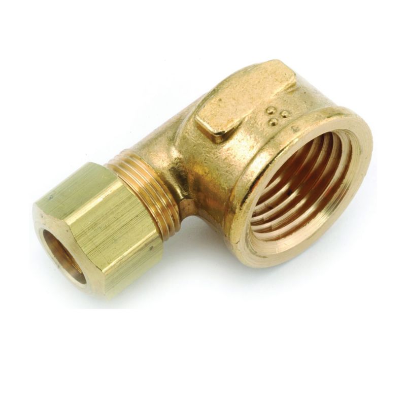 Anderson Metals 750070-0808 Tube Elbow, 1/2 in, 90 deg Angle, Brass, 200 psi Pressure