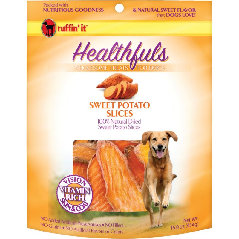Ruffin&#039; it Healthfuls Sweet Potato Slices Dog Treat 1 Lb.