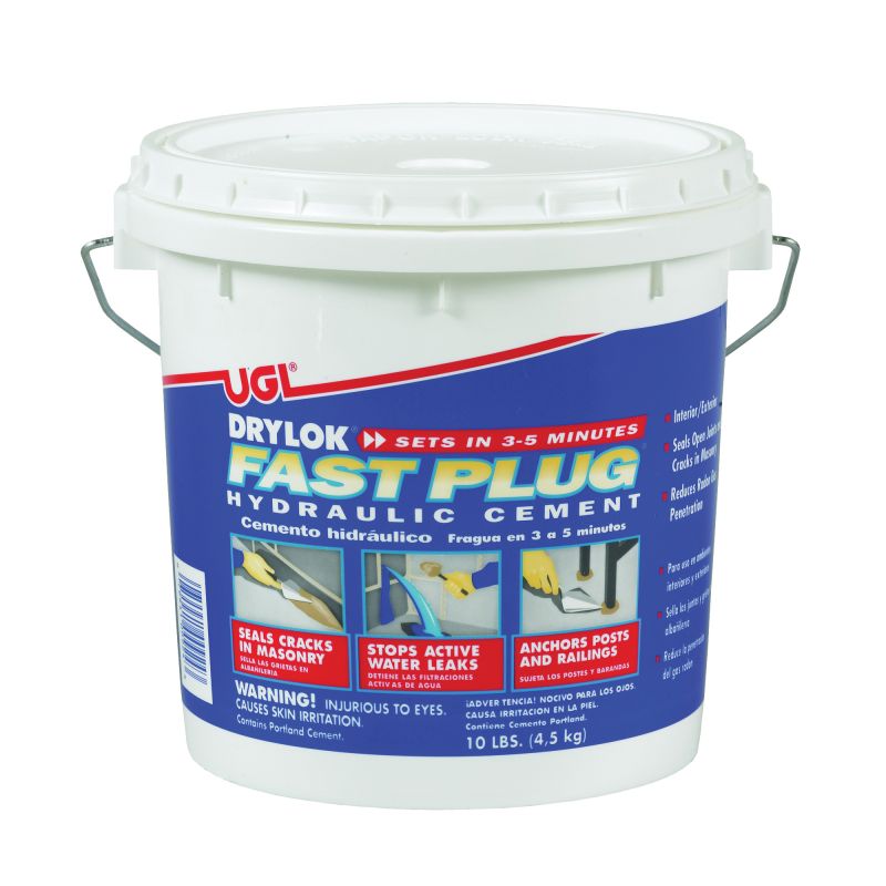 Drylok Fast Plug Series 00924 Hydraulic Cement, Gray, Powder, 10 lb Gray