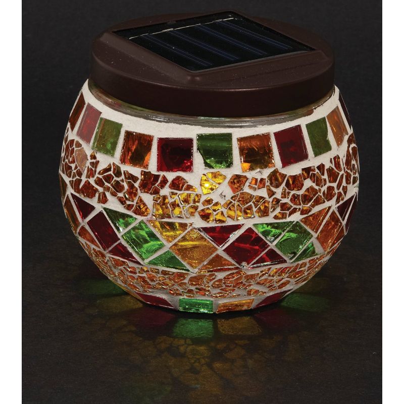 Outdoor Expressions Tabletop Solar Patio Light Autumn Harvest Tile (Pack of 12)