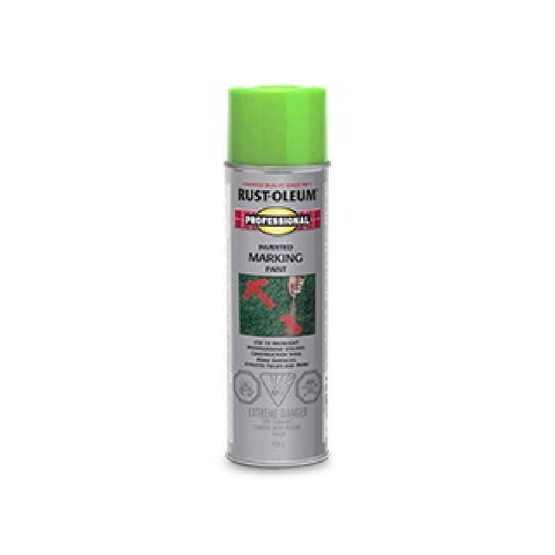 Rust-Oleum 242675 Inverted Marking Spray Paint, Matte, Fluorescent Green, 426 g, Can Fluorescent Green