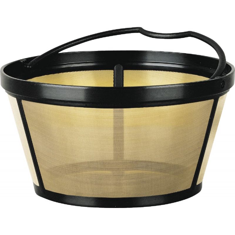 Mr. Coffee Permanent Basket Style Coffee Filter 10 To 12 Cup, Gold/Black