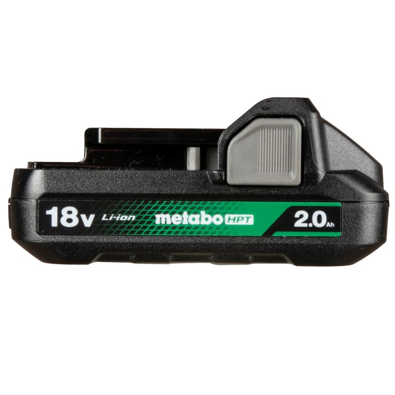 Metabo HPT 377797M Slide Type Battery with Fuel Gauge, 18 V Battery, 2 Ah, 20 min Charging